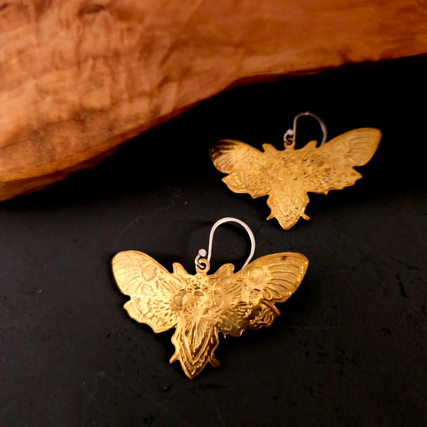Boucles d'oreilles papillon en laiton