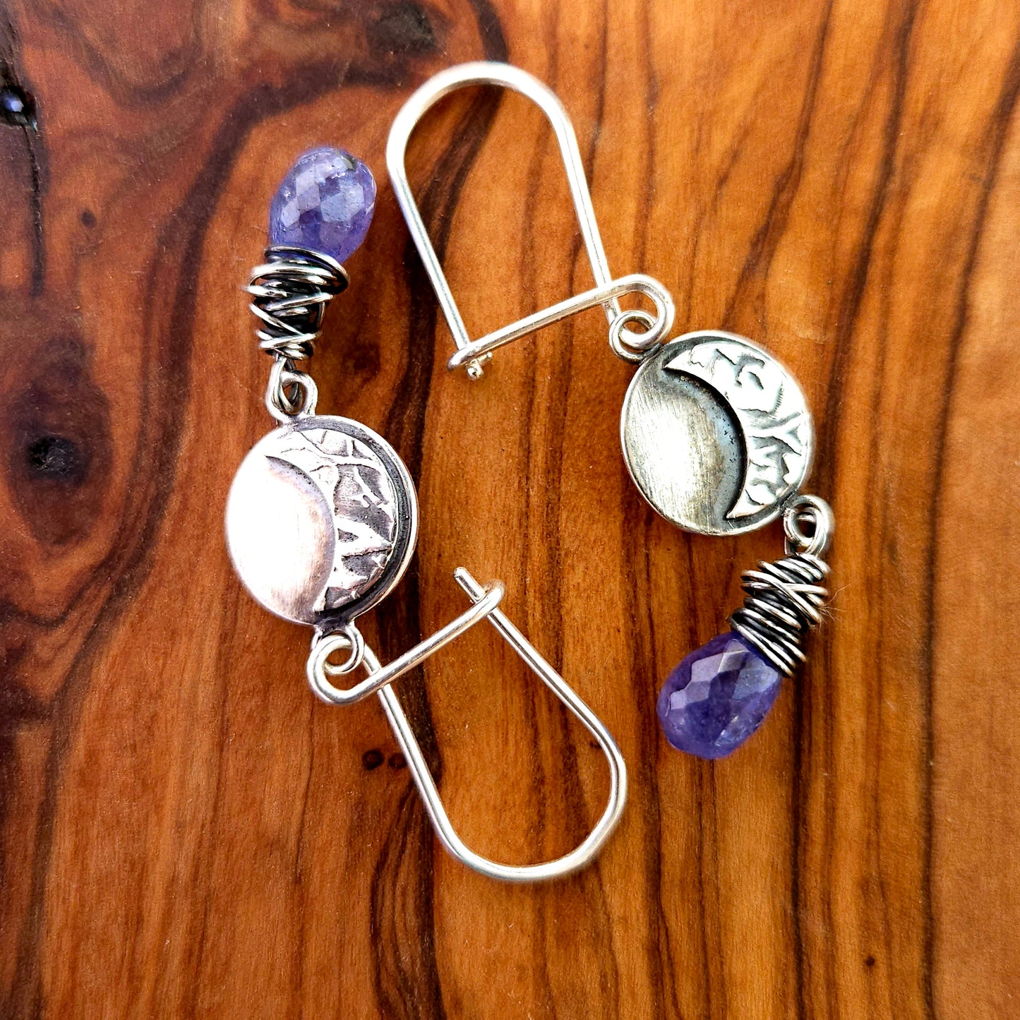 Boucles d'oreilles Lune avec goutte