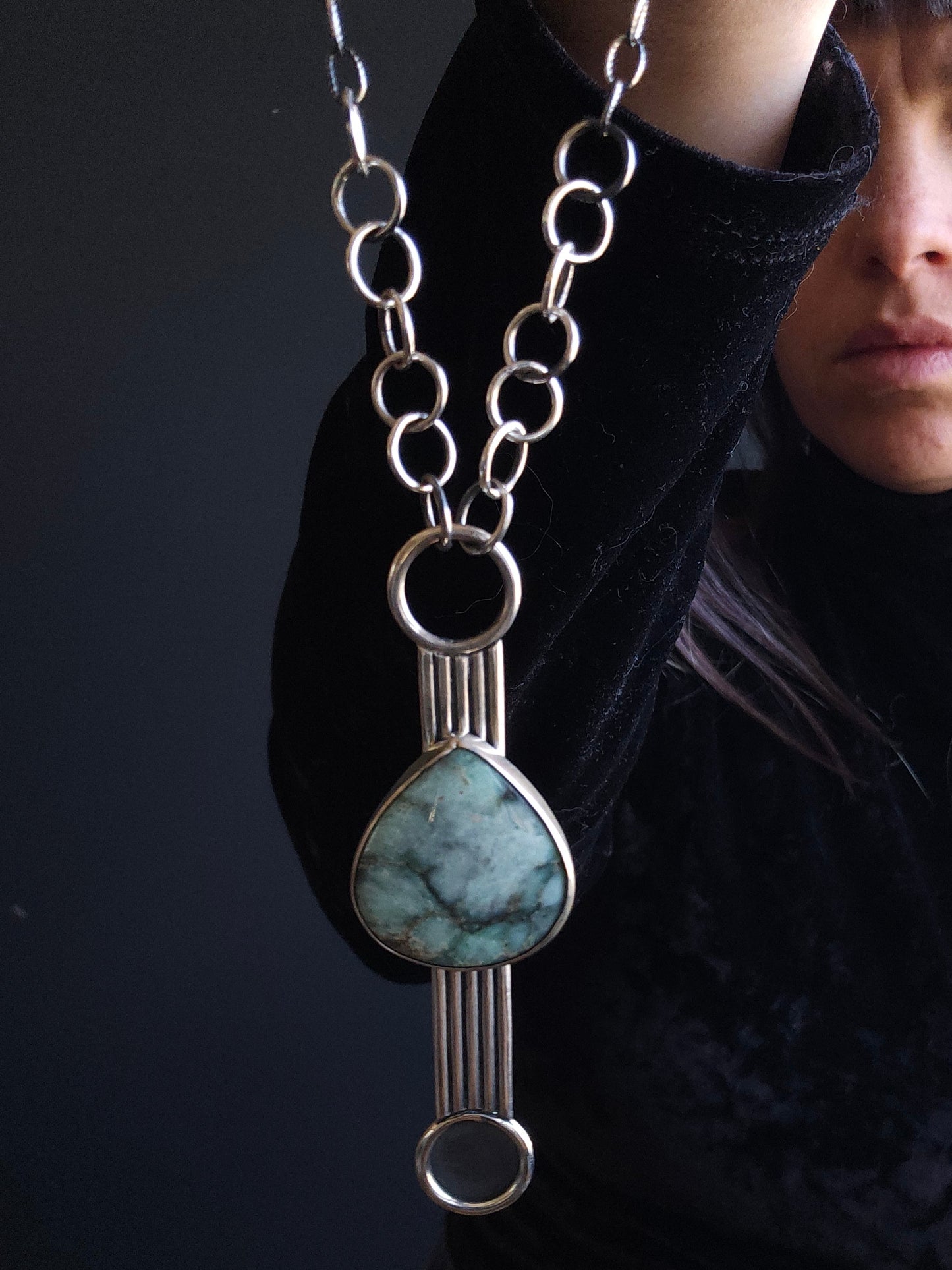 Tùmalik, pendentif en argent Sterling et variscite