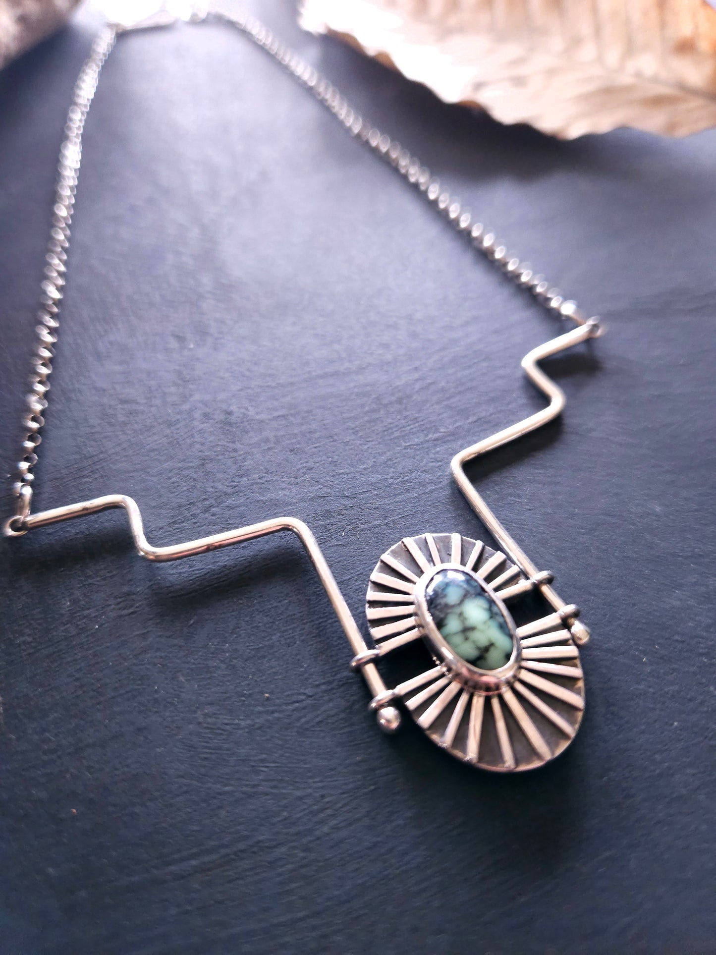 Bilịm, pendentif en argent Sterling et variscite