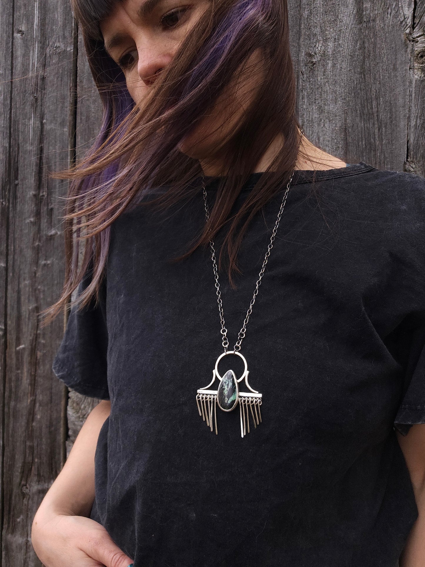 Ulŭk, pendentif en argent Sterling et variscite