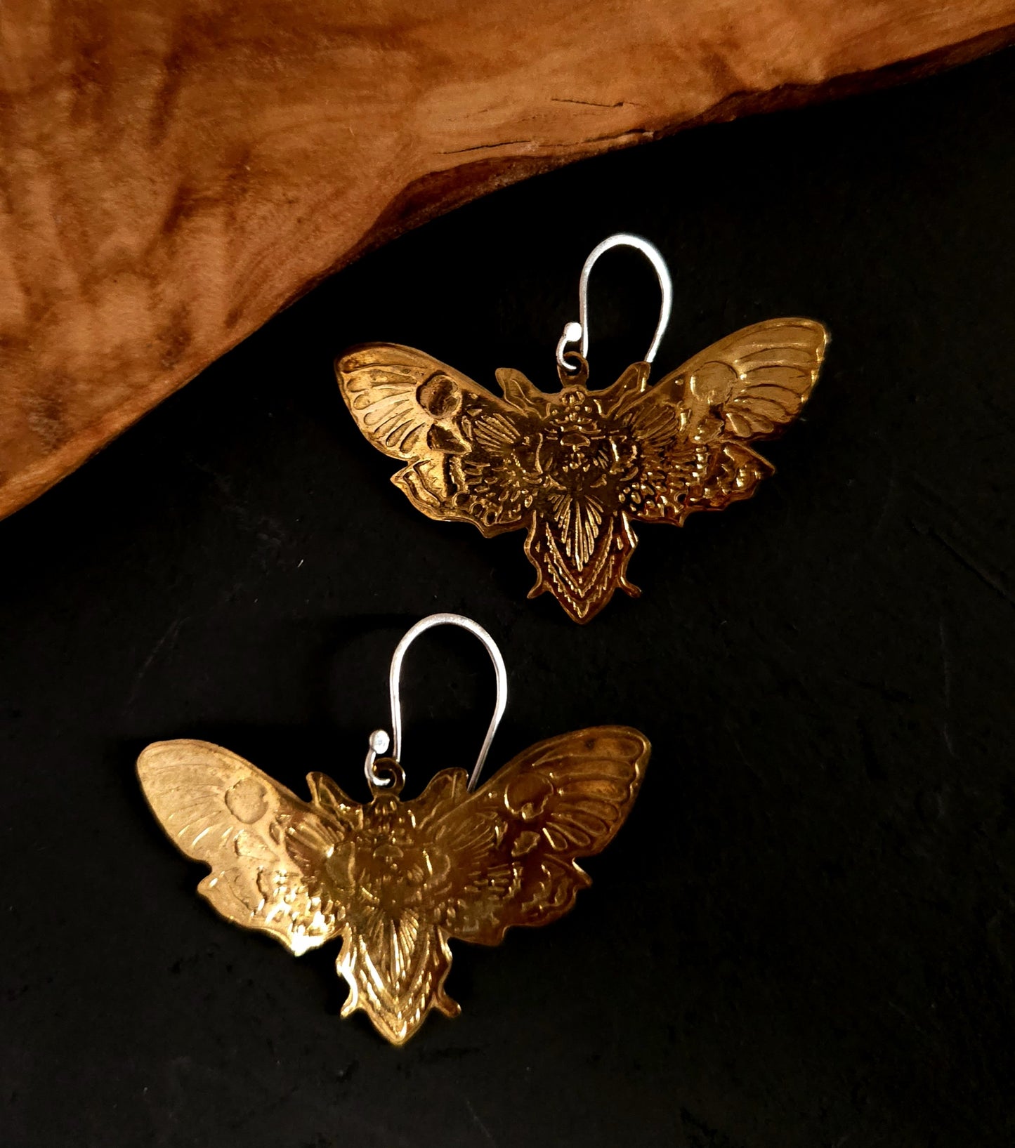 Boucles d'oreilles papillon en laiton