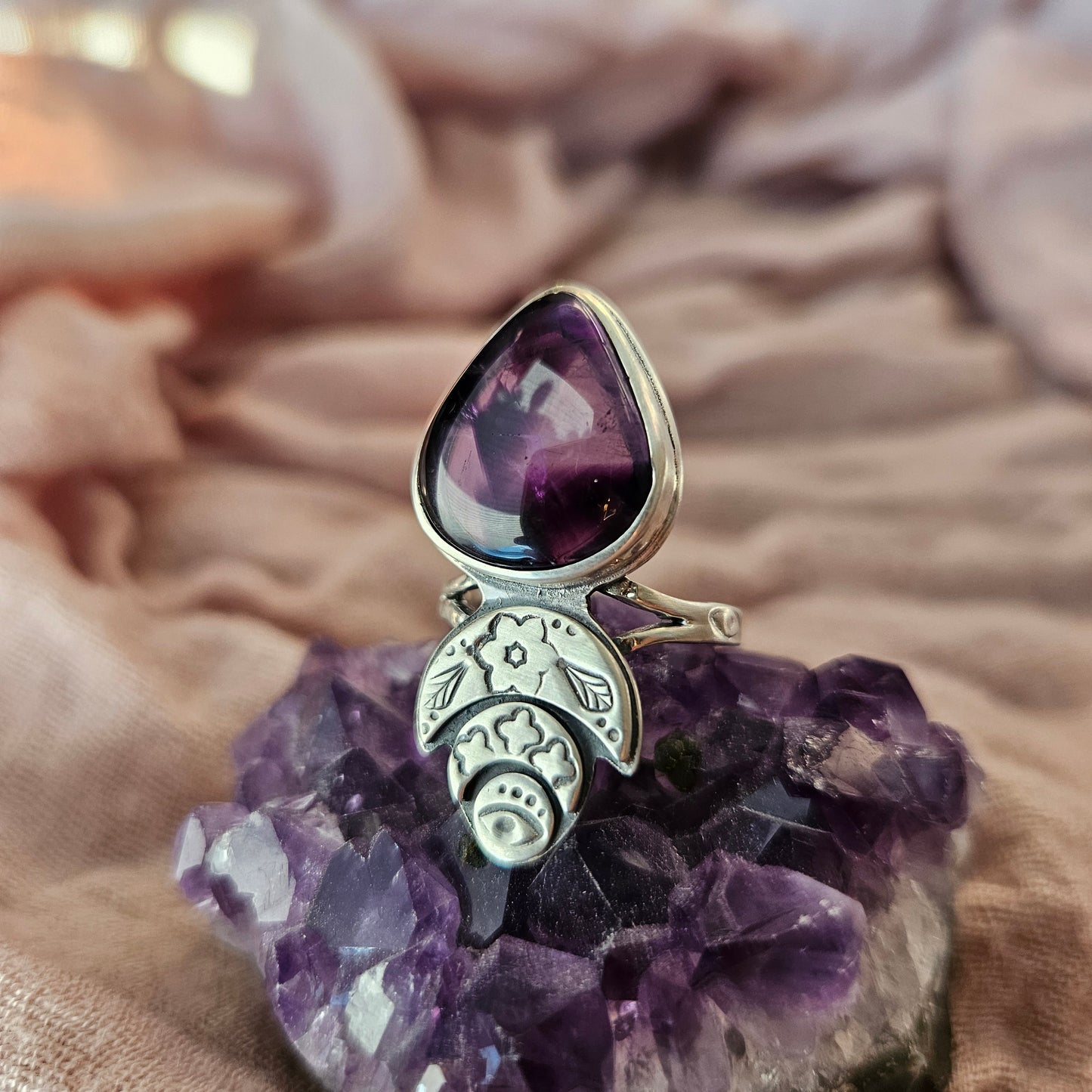 Trois Prêtresses- Bague -Pièce unique -Améthyste Trapiche