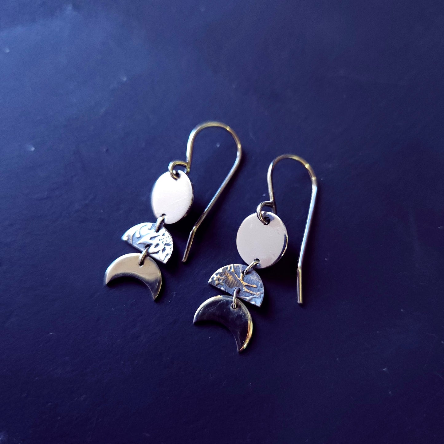Boucles d’oreilles phases lunaires argent sterling – cycles & intuition