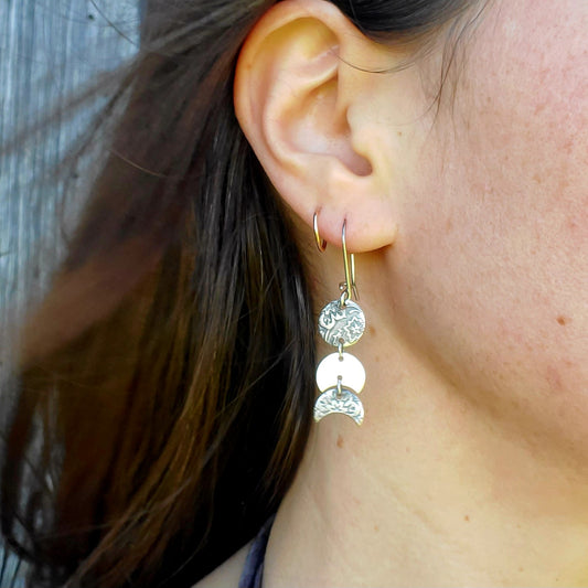 Boucles d'oreilles phases lunaires