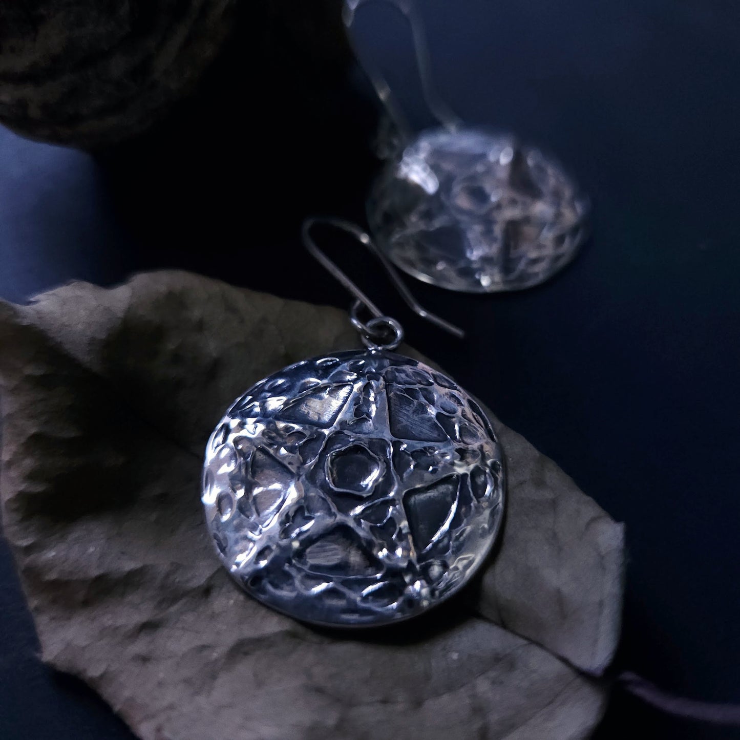 Boucles d’oreilles pentacle argent sterling – protection & ancrage