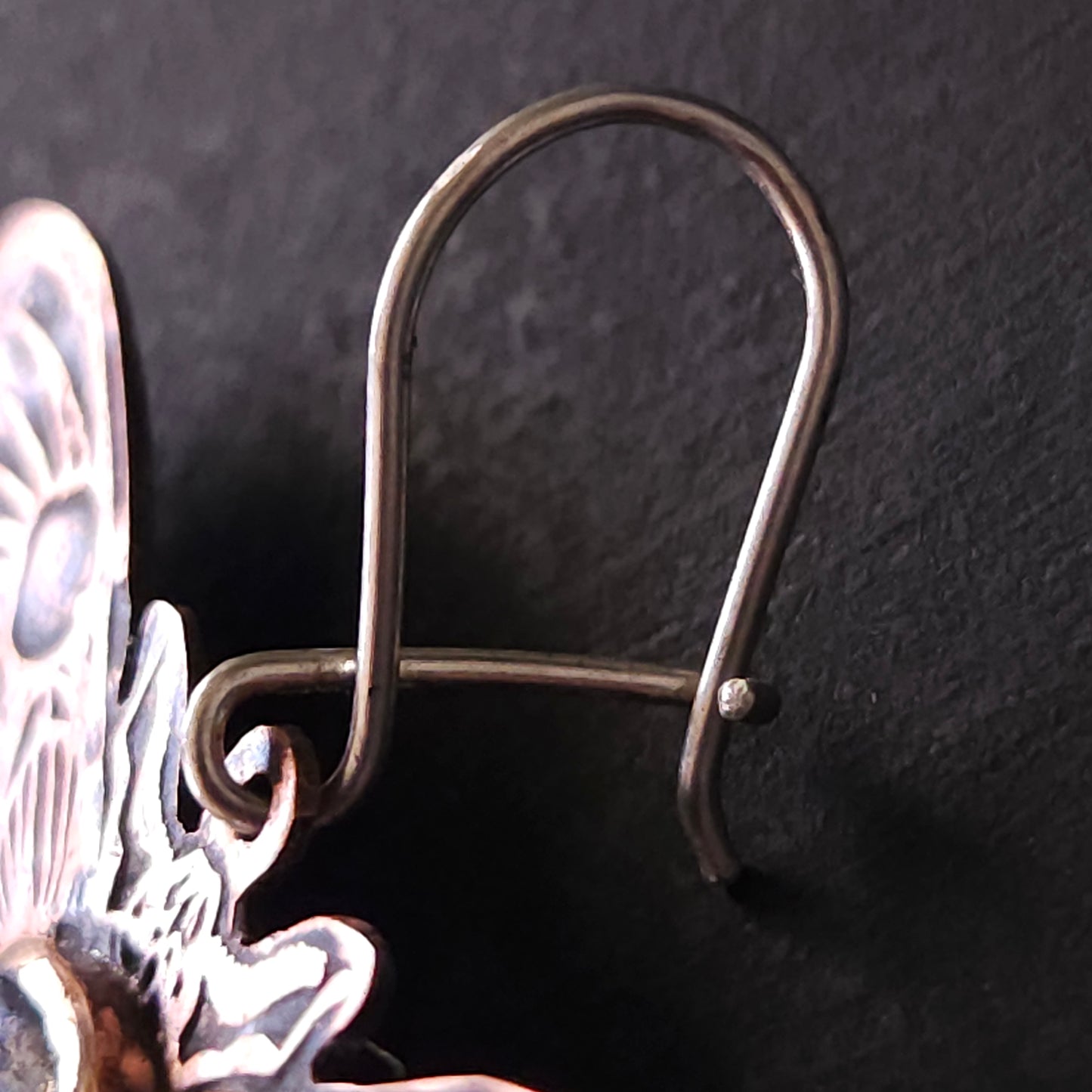 Boucles d'oreilles Papillon de nuit en cuivre et Labradorites ovales